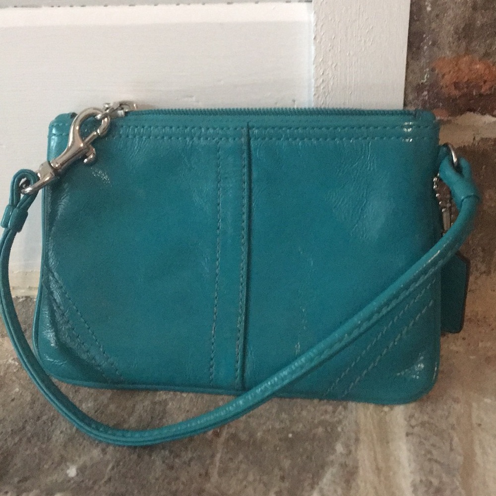 Turquoise Coach Wristlet